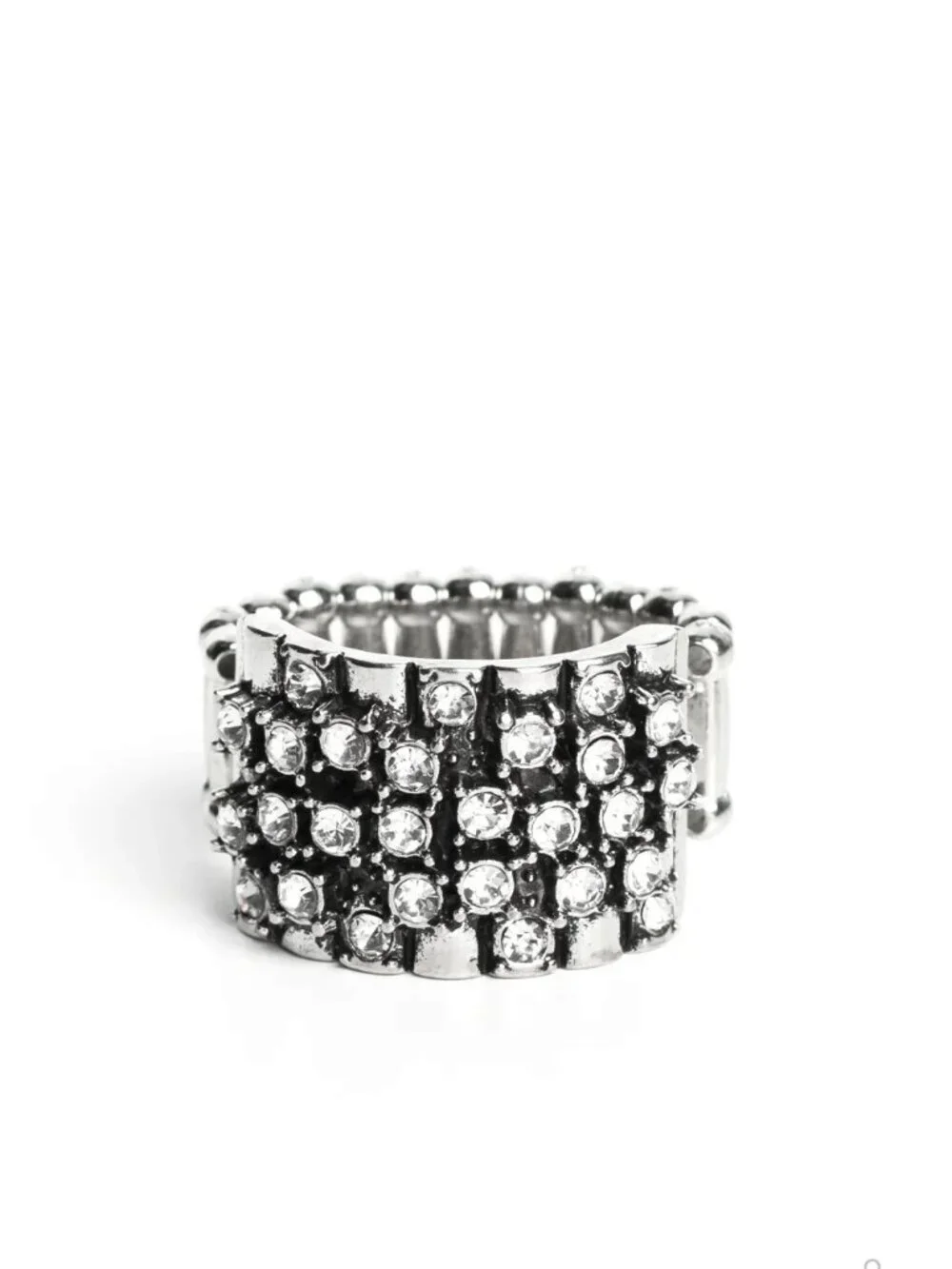 Paparazzi Jewelry Accessories - Lawbreaking Loot - White Ring - Vintage